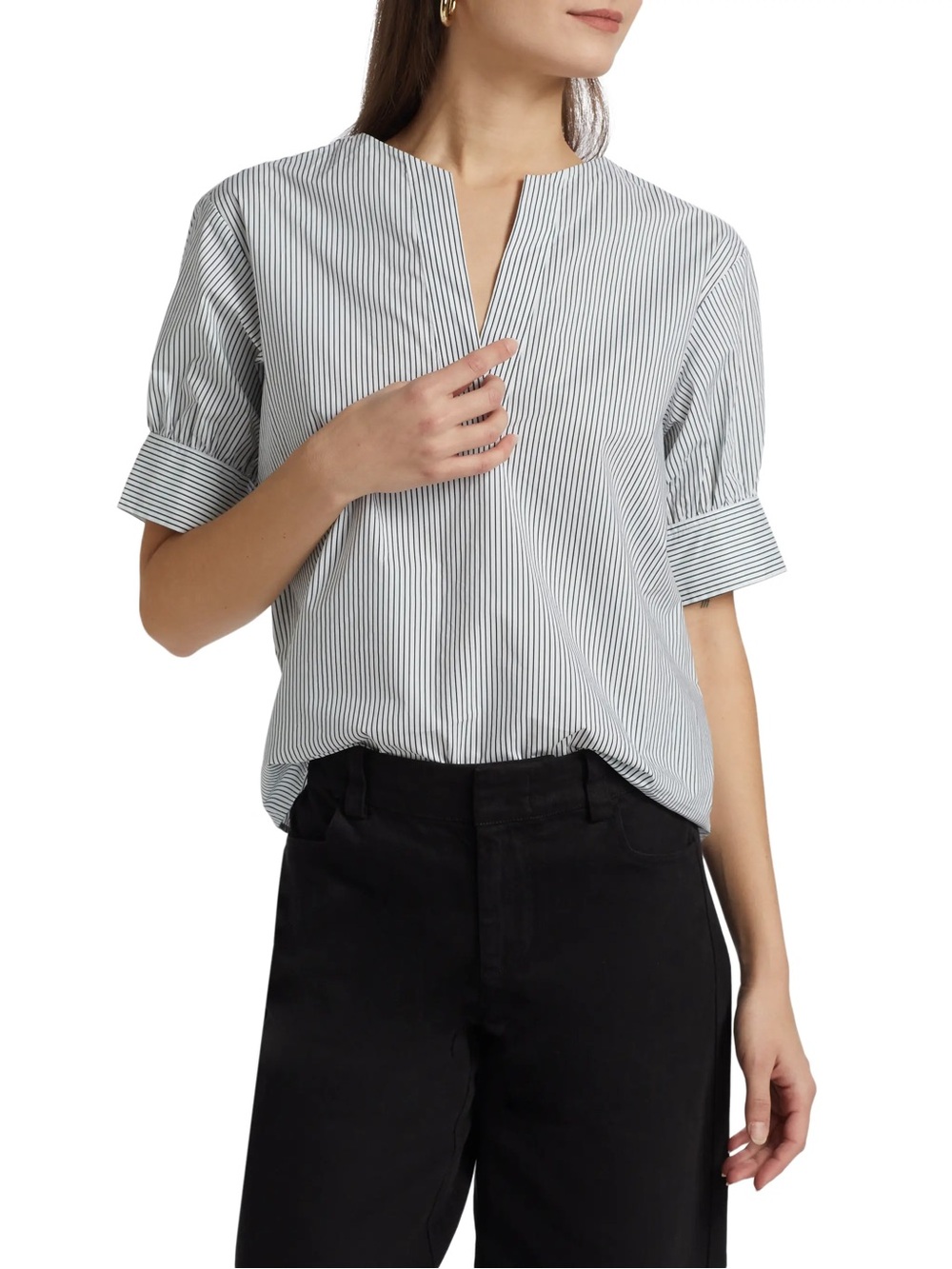 Frame V neck popover top S